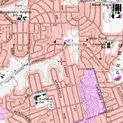 Topographic Map of Centro Familiar Cristiano, CA