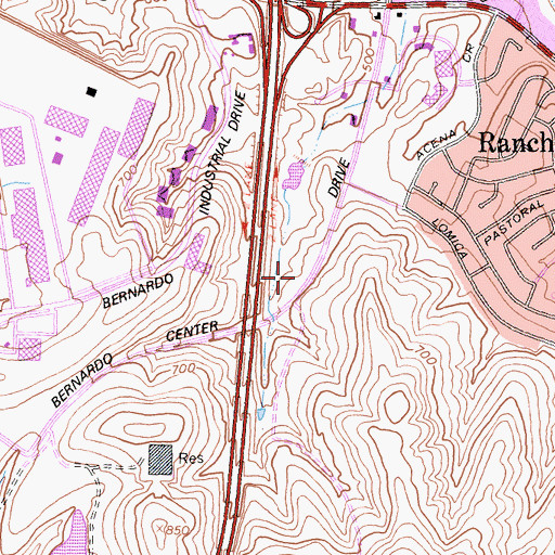 Topographic Map of Chinese Family for Christ Church, CA