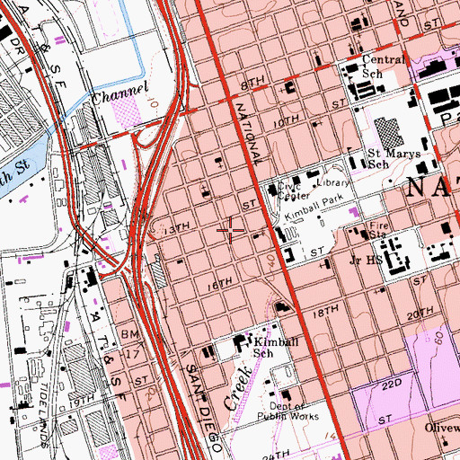 Topographic Map of Christ Assembly Church, CA