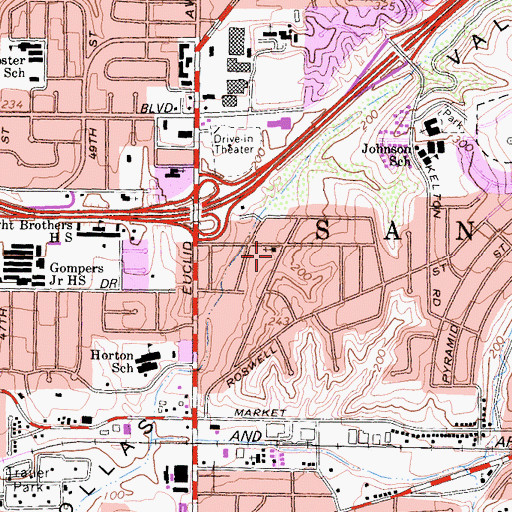 Topographic Map of Christ Temple Church of Christ Holiness, CA