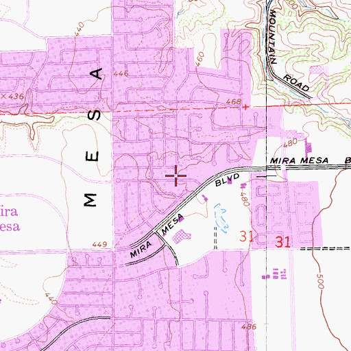 Topographic Map of Christ the Cornerstone Lutheran Church, CA