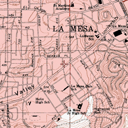 Topographic Map of Christian Coalition of San Diego, CA