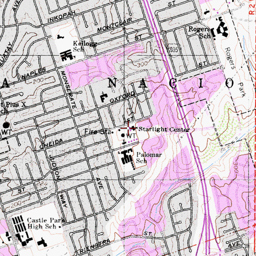 Topographic Map of Chula Vista Bible Baptist Church, CA