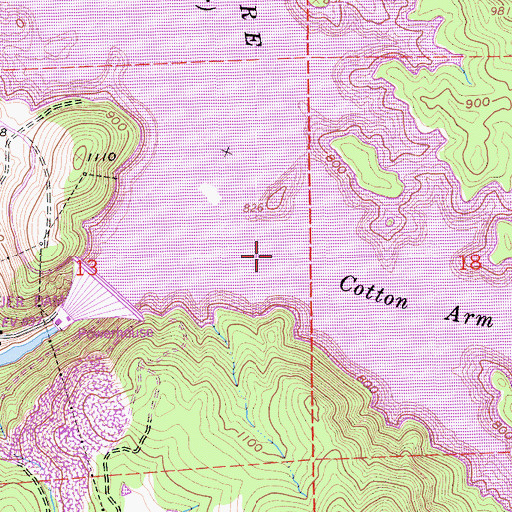 Topographic Map of Lake McClure, CA