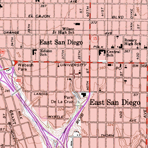 Topographic Map of Church of Jesus Christ, CA
