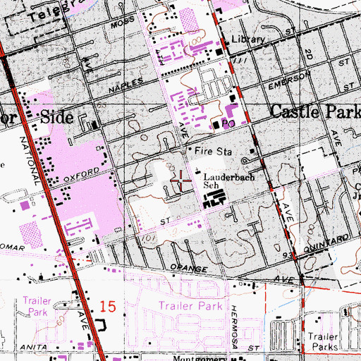 Topographic Map of Church of the Most Precious Blood, CA