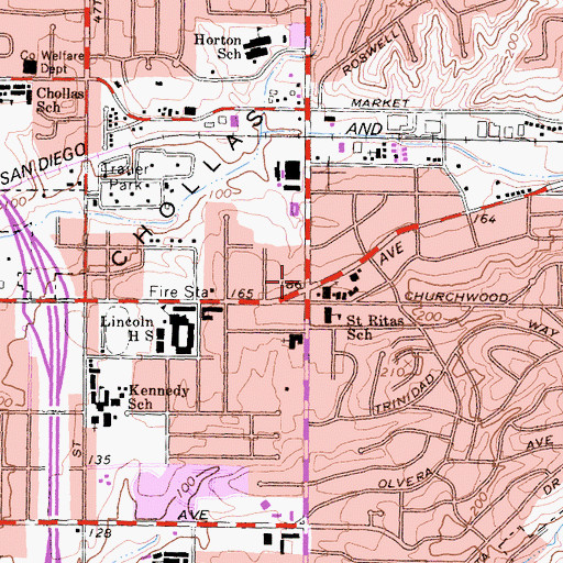 Topographic Map of Circle of Faith Ministries, CA