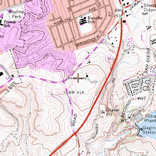 Topographic Map of Cloud Nine Worship Center, CA