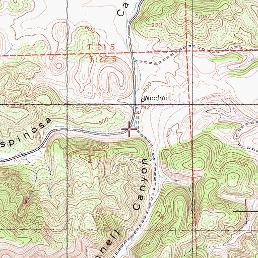 Topographic Map of McConnell Canyon, CA