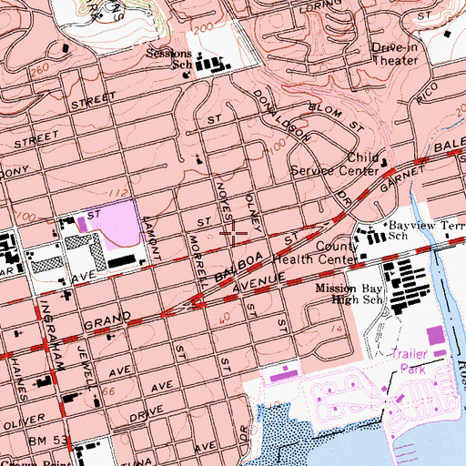 Topographic Map of Coastlands Church, CA