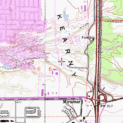 Topographic Map of Community Bible Church, CA