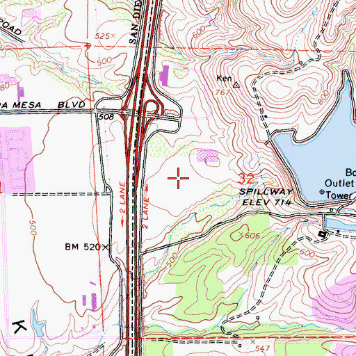 Topographic Map of Community Church of Gods Word, CA