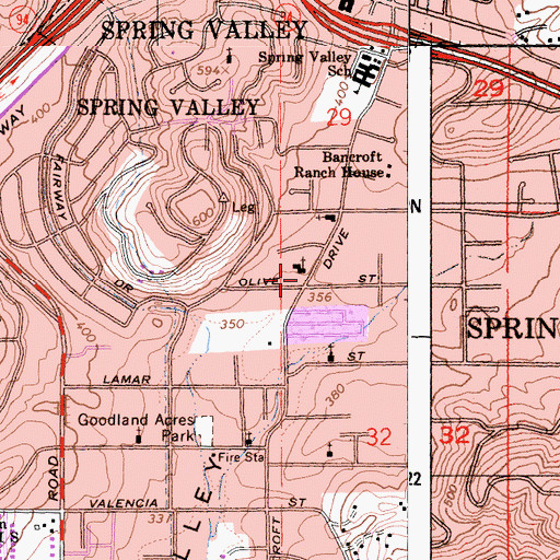 Topographic Map of Community of Hope Church of the Nazarene, CA