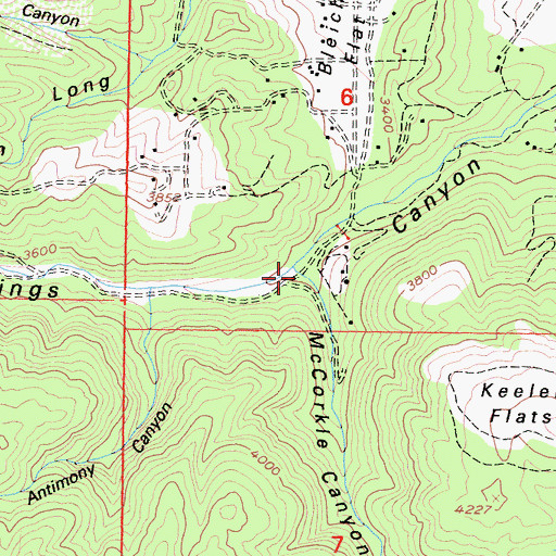 Topographic Map of McCorkle Canyon, CA