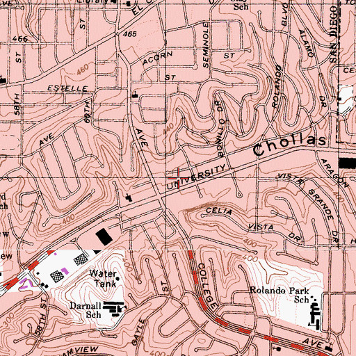 Topographic Map of Dayspring Christian Fellowship Church, CA