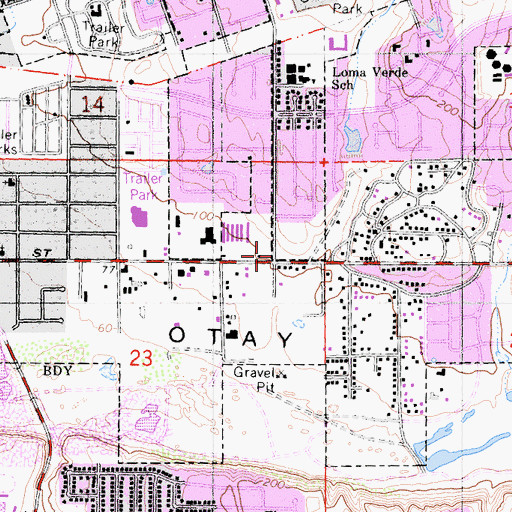 Topographic Map of Door Christian Fellowship Church, CA