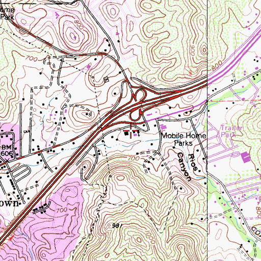Topographic Map of East Valley Christian Fellowship Church, CA