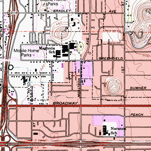 Topographic Map of El Cajon Church of the Nazarene, CA