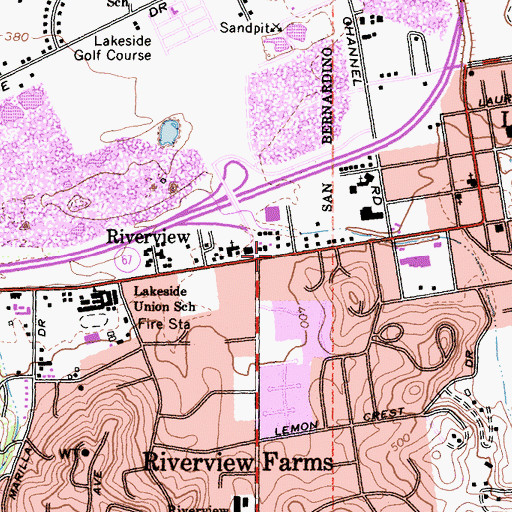 Topographic Map of Faith Fellowship Church, CA