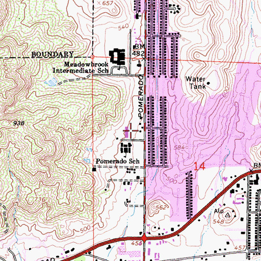 Topographic Map of Family Life Christian Fellowship Church, CA