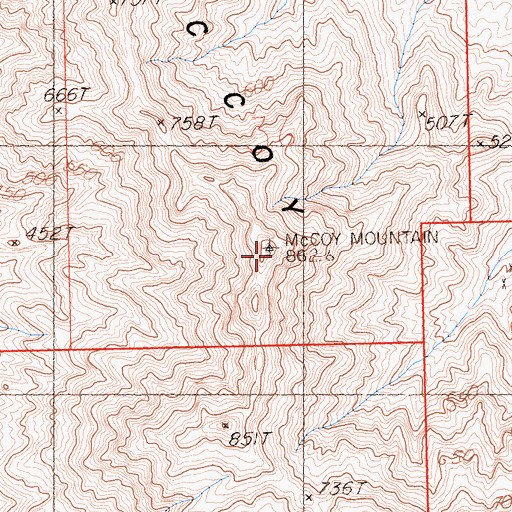 Topographic Map of McCoy Mountains, CA