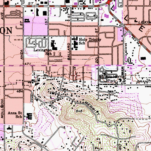 Topographic Map of Maranata Iglesia Cristiana, CA