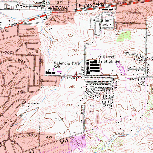 Topographic Map of Maranatha Seventh Day Adventist Church, CA