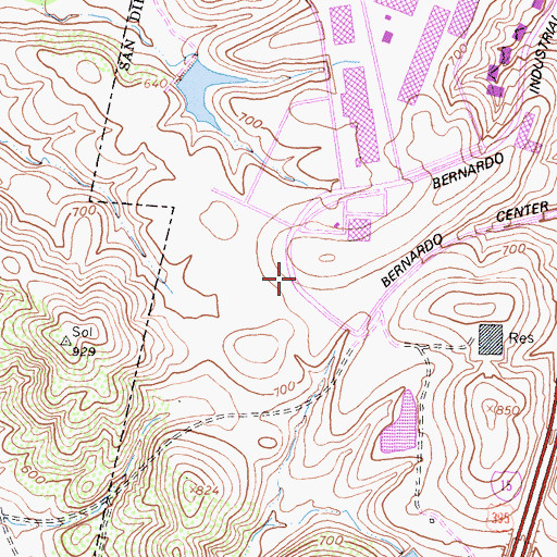 Topographic Map of Mesa View Baptist Church, CA