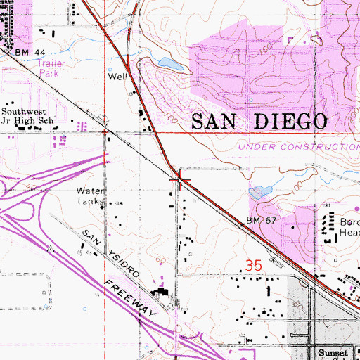 Topographic Map of Ministerio Evenezer, CA