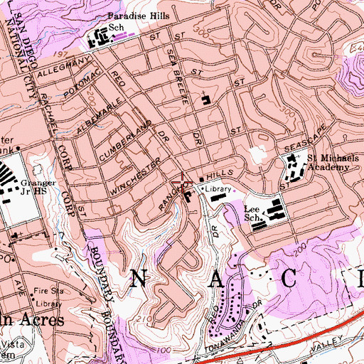 Topographic Map of Ministerios de Amistad, CA