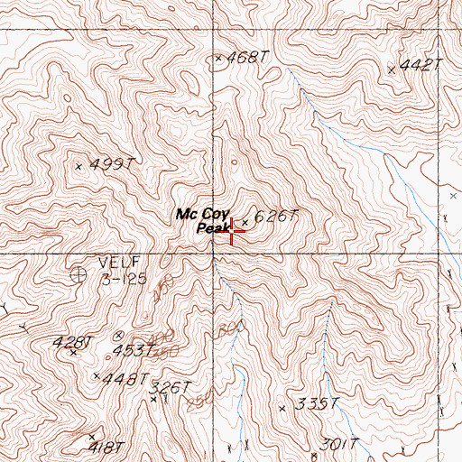 Topographic Map of McCoy Peak, CA