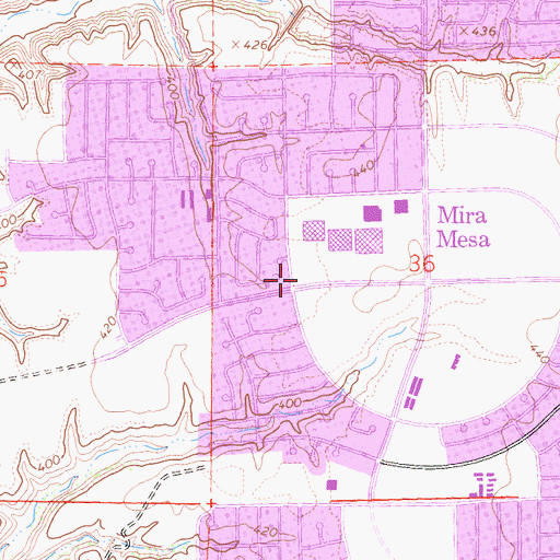 Topographic Map of Mira Mesa Presbyterian Church, CA