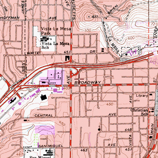 Topographic Map of Mission Outreach Ministries, CA