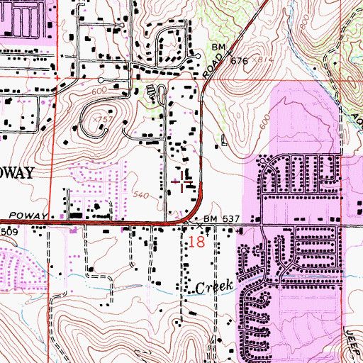 Topographic Map of Mount Olive Lutheran Church, CA