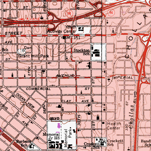 Topographic Map of Muhammad Mosque Eight, CA