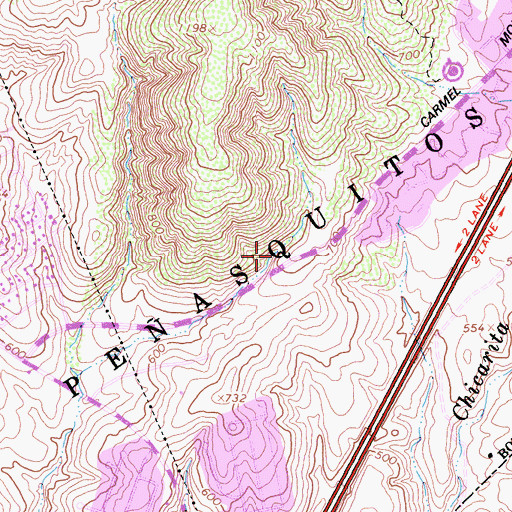 Topographic Map of New Hope Church of Penasquitos, CA