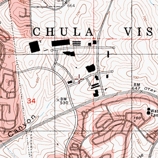 Topographic Map of New Hope Community Church, CA
