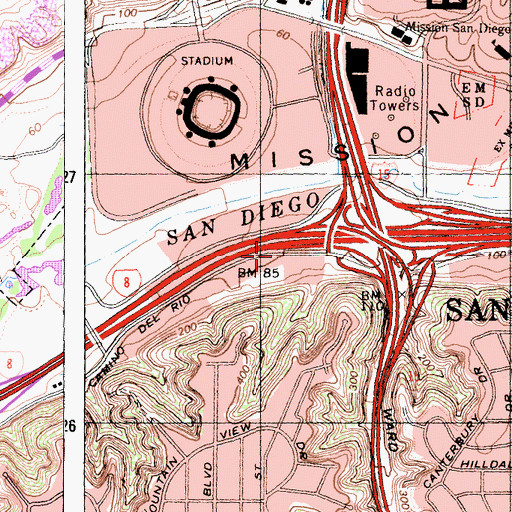 Topographic Map of New Thought Center for Creative Living, CA