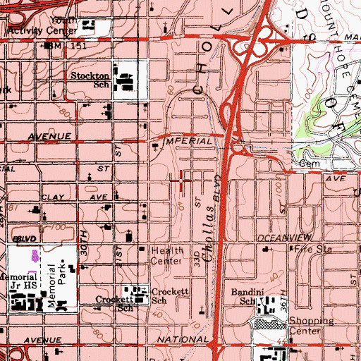 Topographic Map of Newhope Church of God in Christ, CA