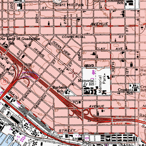 Topographic Map of One Way Apostolic Church, CA