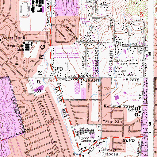 Topographic Map of Paradise Valley Spanish Church, CA