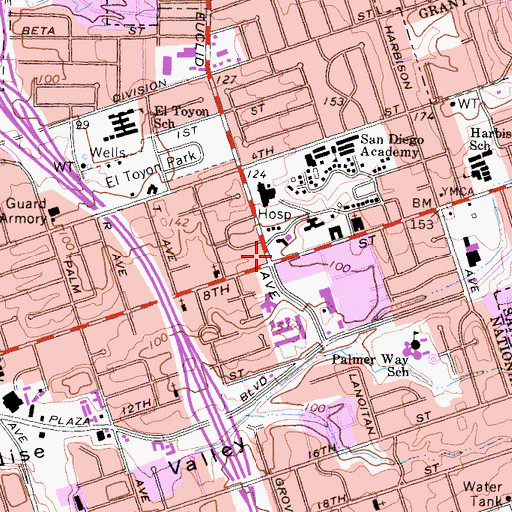 Topographic Map of Pentecostal Missionary Church of Christ Fourth Watch, CA