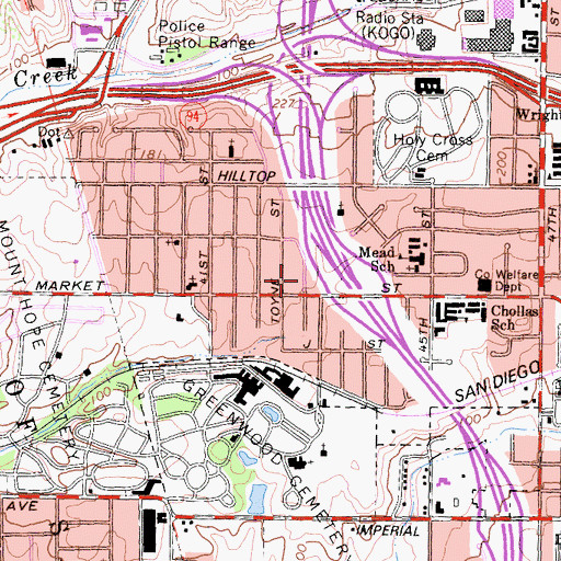Topographic Map of Praise Centre Church of God In Christ, CA