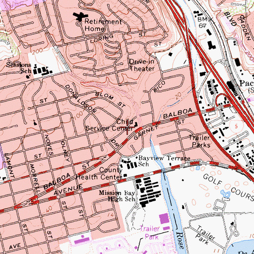 Topographic Map of Bayview Charter School, CA