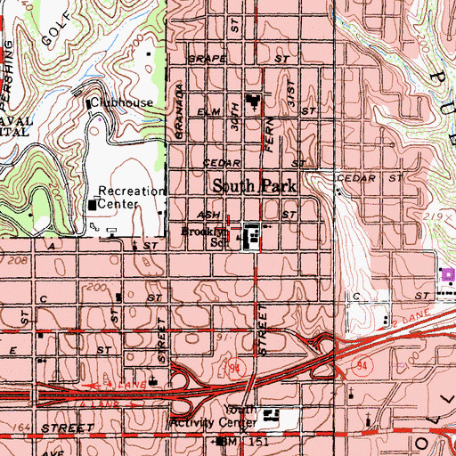 Topographic Map of Brooklyn Charter School, CA