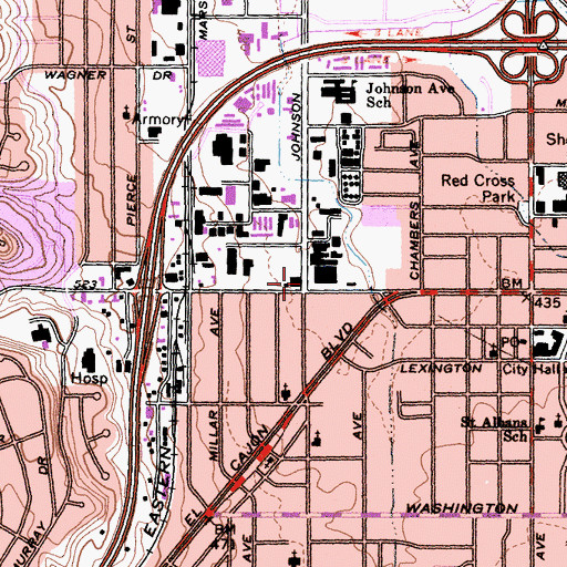 Topographic Map of Calvary Chapel of el Cajon Preschool, CA