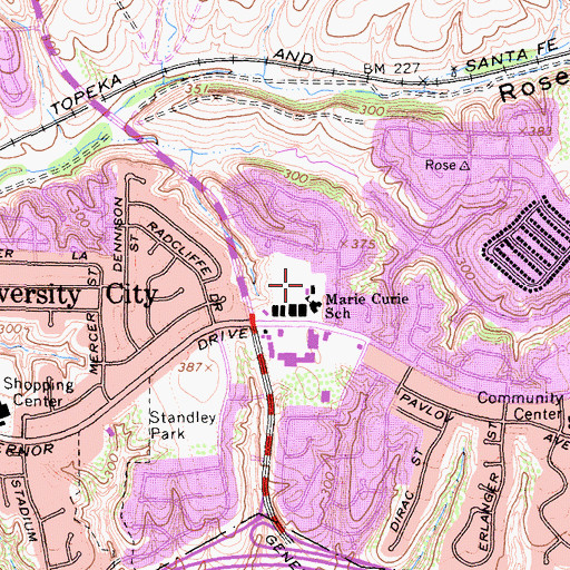 Topographic Map of Curie Elementary School, CA