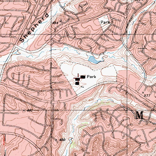 Topographic Map of De Portola Middle School, CA