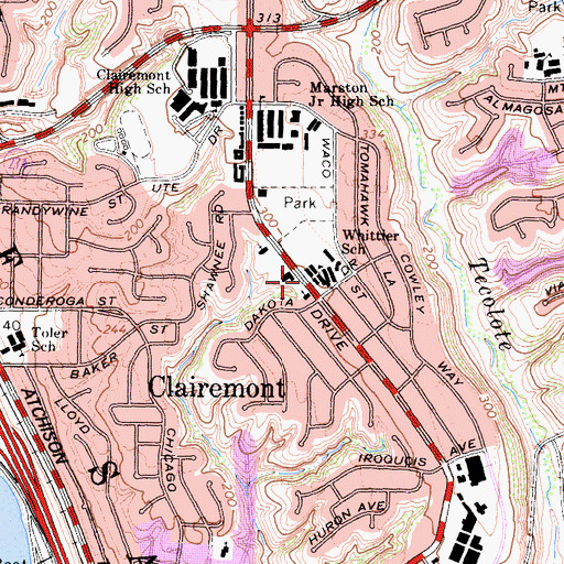 Topographic Map of Del Sol Academy, CA