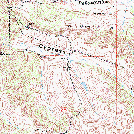 Topographic Map of Dingeman Elementary School, CA